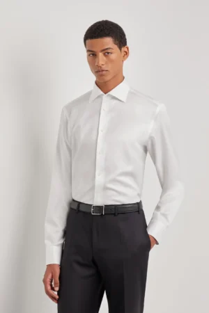 CHEMISE REGULAR FIT EN COTON BLANCHE IMPECCABILE