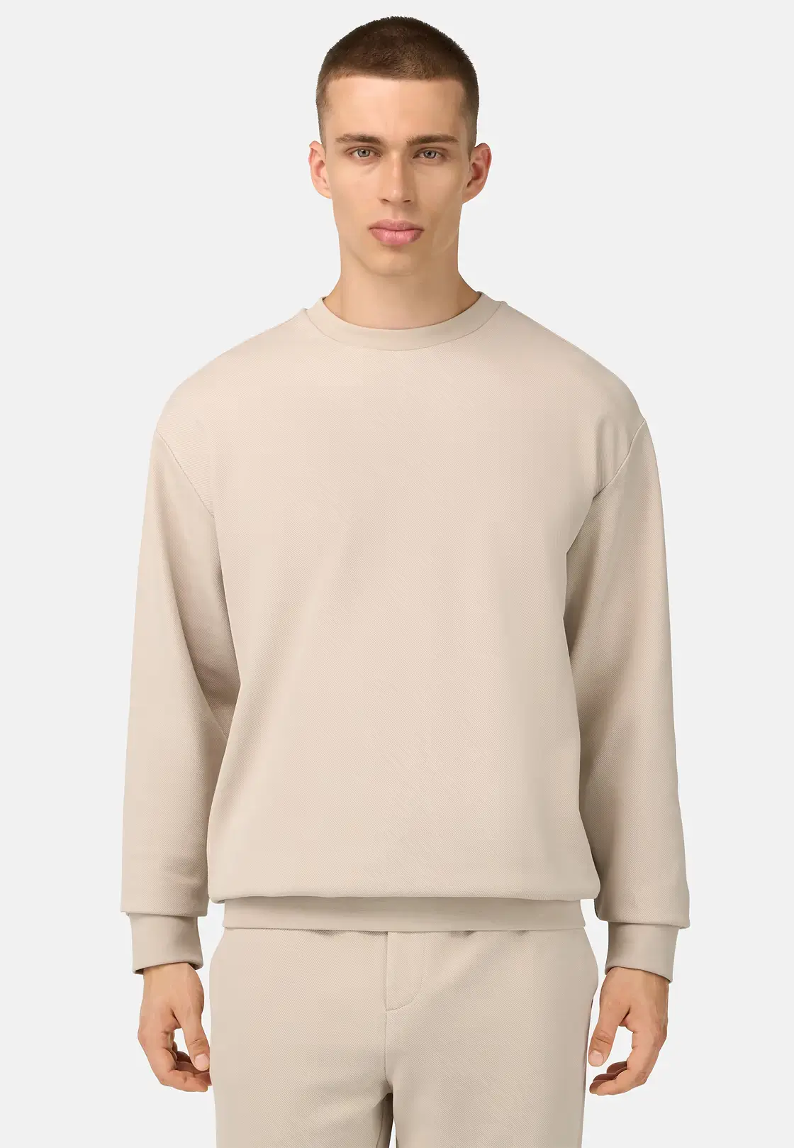 CREW NECK SWEATSHIRT IN COTTON BLEND INTERLOCK - Image 4