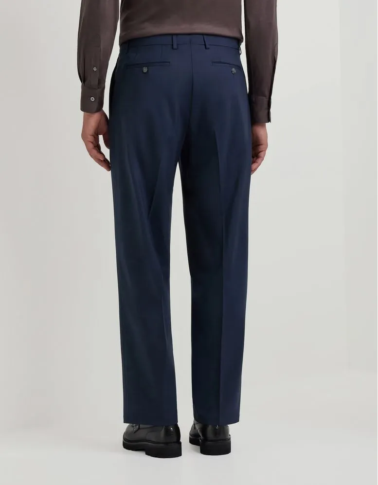 CHINO À DEUX PINCES EN LAINE BISTRETCH BLEU TURQUOISE - Image 2